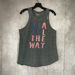 Reebok | Gray Patriotic USA All The Way Racer Back Tank | Size Large